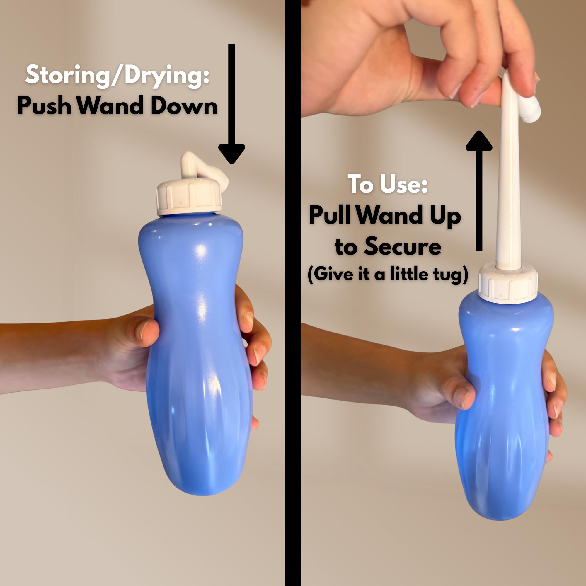 Upgraded Portable Bidet Bottle 16 9oz 500ml with Carry Bag Handheld Travel Bidet Peri Bottle with Retractable Nozzle — view 6