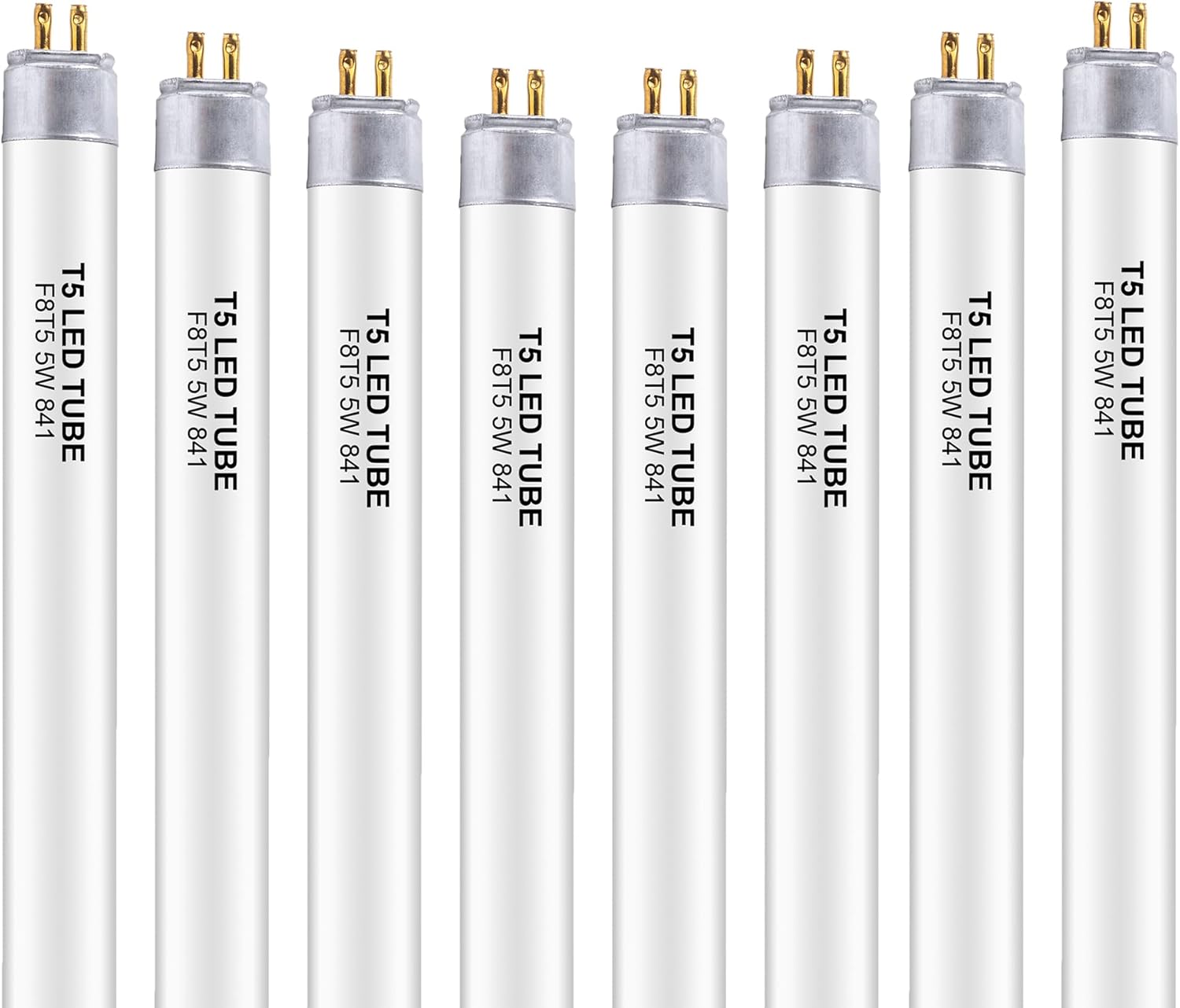 8 Pack 12 Inch F8T5/CW LED Replacement Bulbs, 4100K Cool White, T5 LED 5 Watts Replace Fluorescent Bulb with LED, Replacement Tube for Counter and Cabinet Fixture
