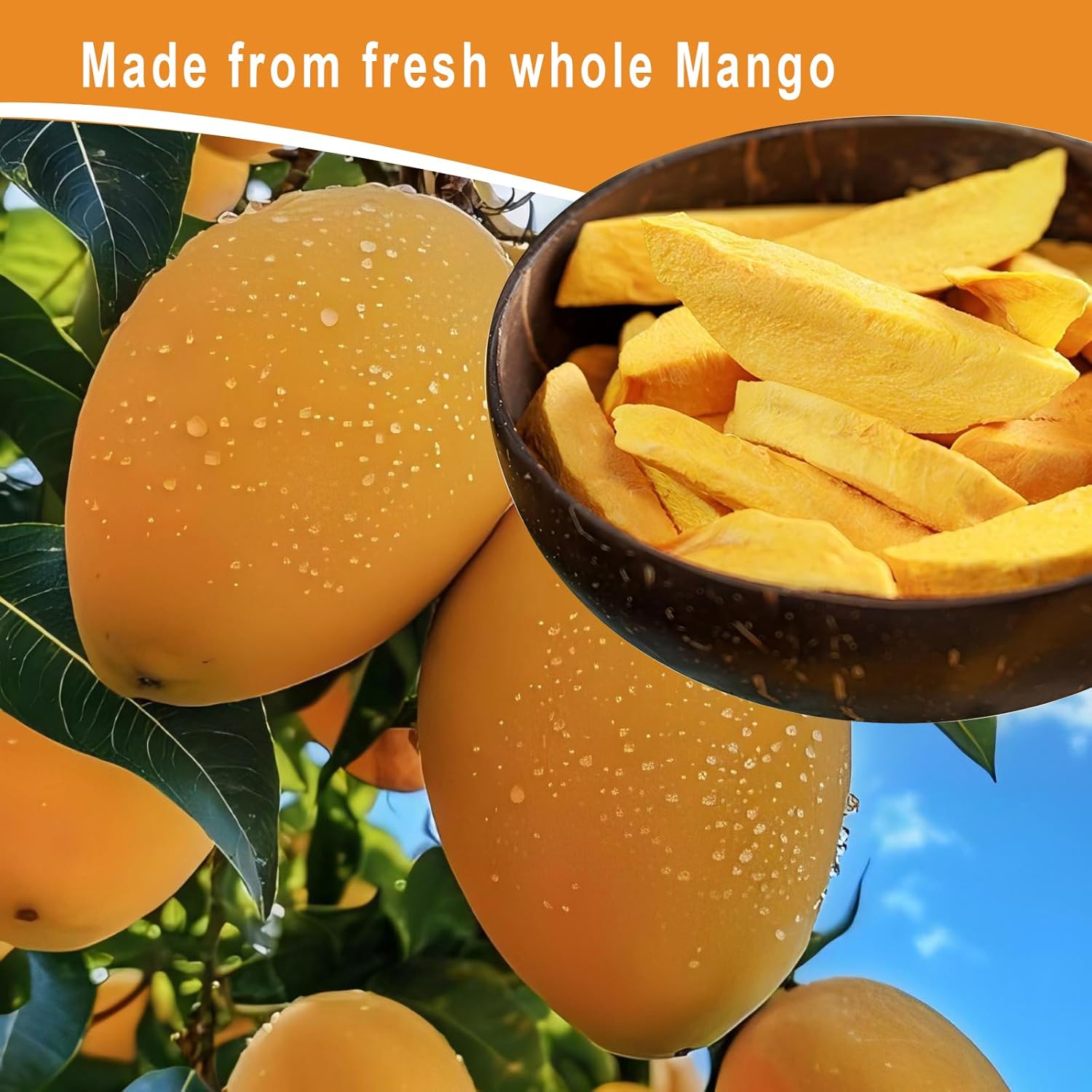 Freeze Dried Mango, Freeze Dried Fruit,3.8 oz/110g Natural Dried Mango,No Sugar Added.for Baking,Travel,Smoothie, Yogurt - Image 5