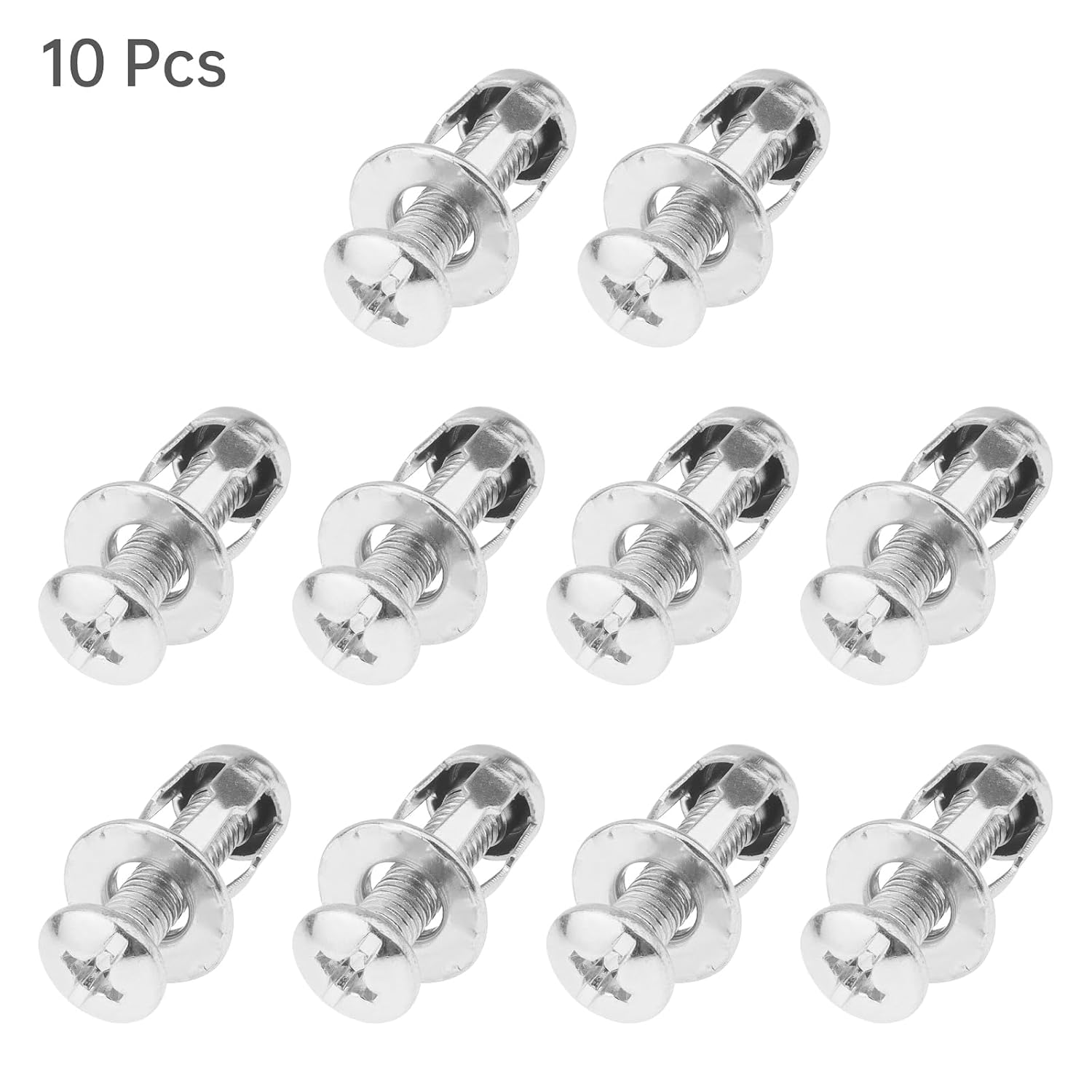 10 Set Hollow Wall Anchors for Thin Walls Heavy Duty, M6 x 1" Hollow Metal Cavity Fixing Hollow Wall Anchors for 0-5MM Aluminium cladding Sheet Steel Pipe, Iron Sheet, Hollow Plastic Sheet