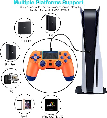 Vista 6 de Wiv77 Controlador inalámbrico compatible con el controlador PS4 el controlador pa4 funciona con el controlador Playstation 4 control remotomandomate