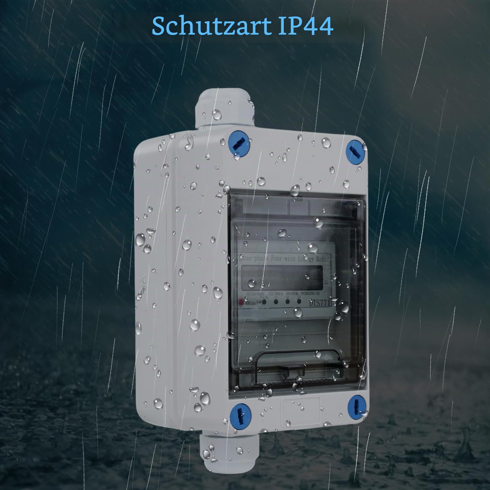 DEWIN 3 Phasen Mobiler Digitaler Stromzähler Drehstromzähler mit CEE Stecker und Reset 2m Kabel für Wohnmobile Elektrofahrzeuge und Camping 32A 3X 230V/400V