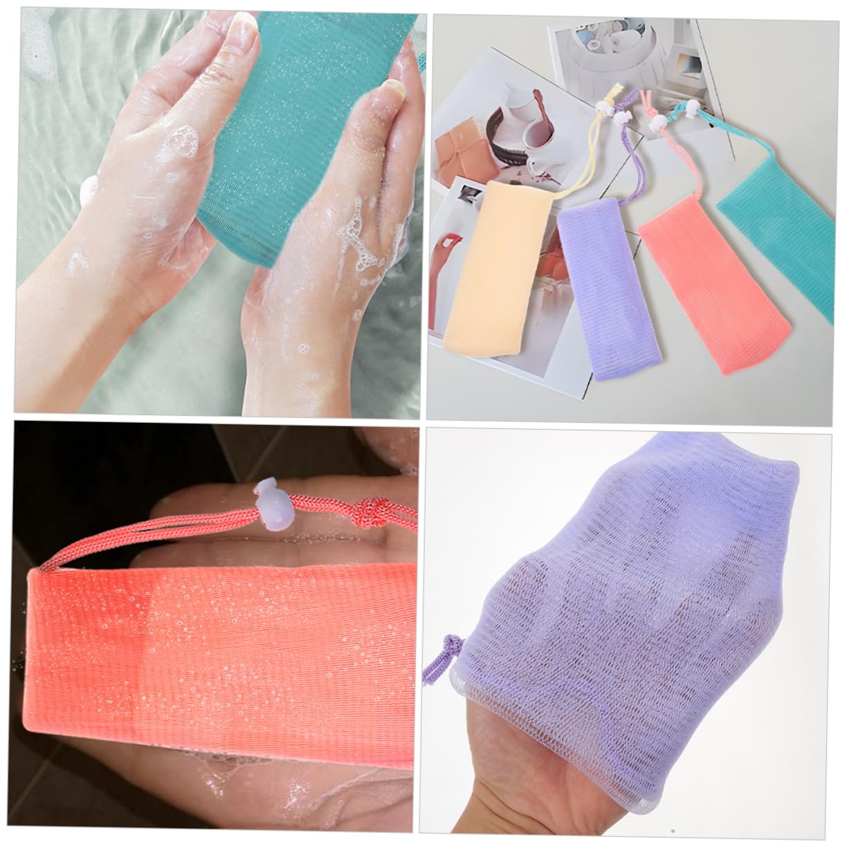 Facial Body Soap Bar Pouch Set Mesh Soap Bags for Soap Bars Exfoliating Shampoo Bar Bag Storage