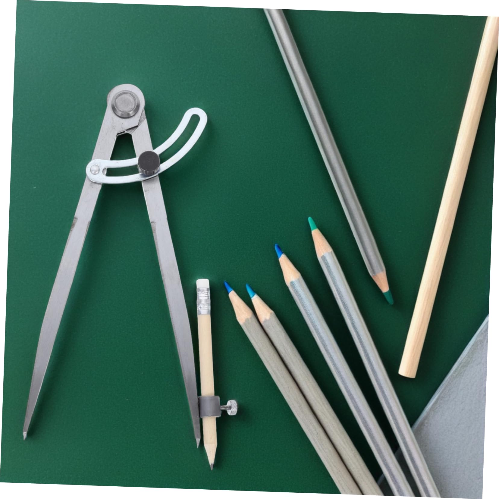 Lurrose 1 Ensemble Compas à Crayon Acier avec de Dessin pour Outils de Mesure pour Traçage Dessin Techniques