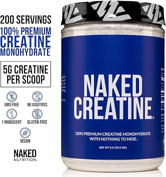 NAKED Vanilla Pea Protein Isolate 5LB Bulk + Pure Micronized Creatine Monohydrate 1,000g (200 Servings) Plant-Based; Vegan; Non-GMO; Gluten Free; Soy Free