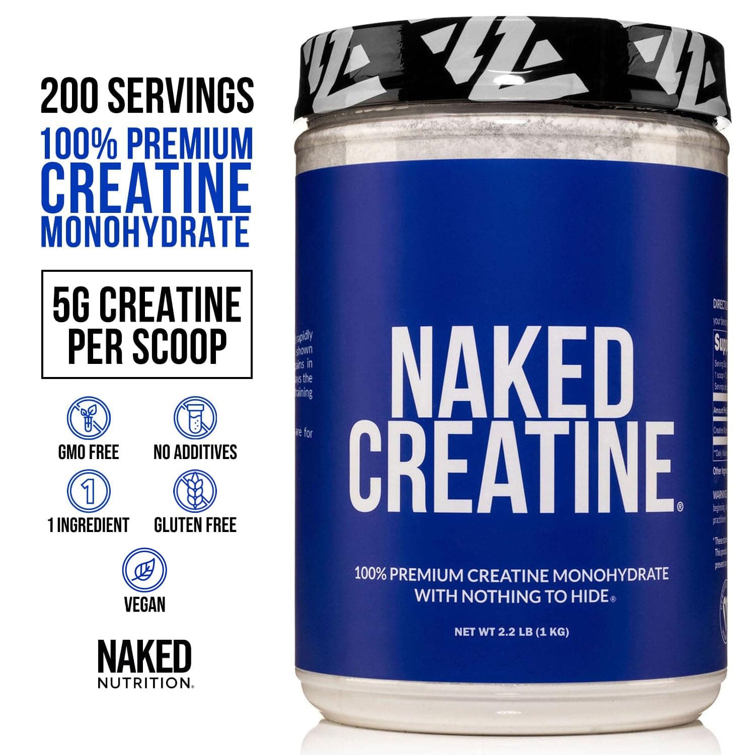 NAKED PB Powdered Peanut Butter 2LB (76 Servings) Pure Micronized Creatine Monohydrate 1,000g (200 Servings) – Vegan; Bulk; Non-GMO; Gluten Free; Soy Free image 4