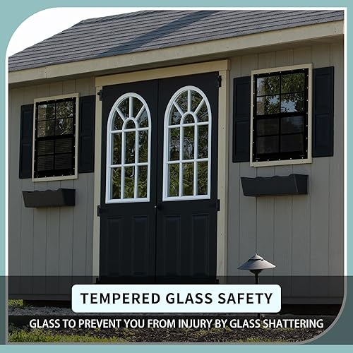 Miniatura 35 de Tandefio Paquete de 2 ventanas de cobertizo blanco de 14 x 21 pulgadas para gallinero con vidrio templado y pantalla para el hogar con deslizador