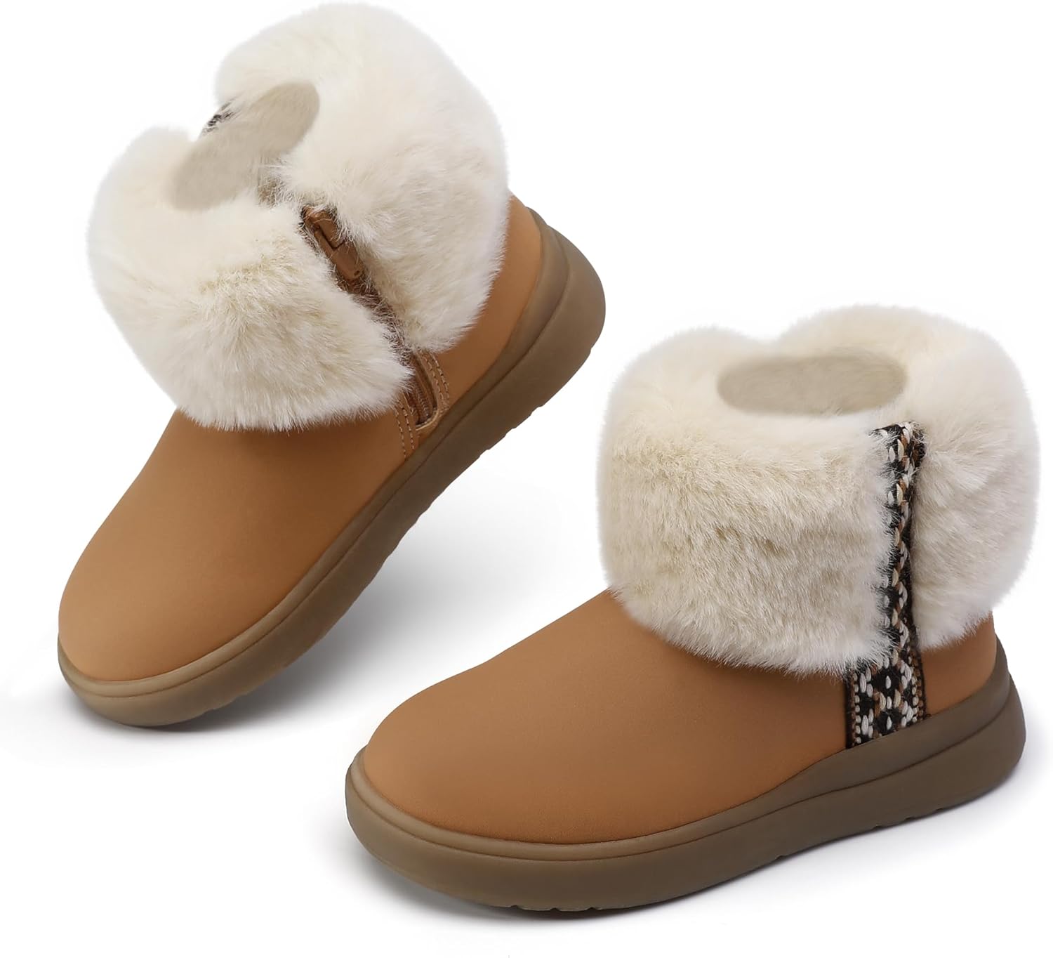 Bigwow Girls Warm Snow Boots Winter Ankle Boots Fuzzy Plush Non-Slip Sole for Toddler Kids - Image 6