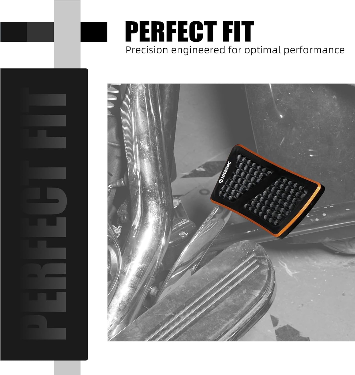 NICECNC Orange Brake Pedal Pad 6061 Solid Aluminum CNC Compatible with Harley Tri Glide CVO/SE FLHTCUTGSE 2020-2022, Road Glide Special FLTRXS 2015-2023, Replacement for 42444-04, See Fitments