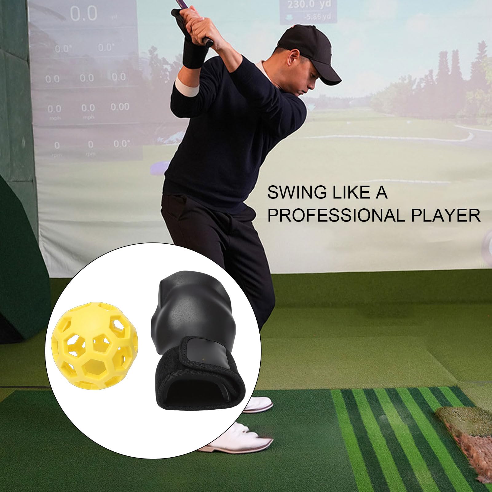 Swing Trainer Ball Ayuda de Entrenamiento de Muñeca Ajustable para Mejorar la Precisión del Swing y la Coordinación para Entusiastas del Golf - 1 Unidad