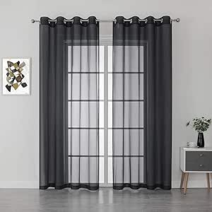 KEQIAOSUOCAI Cortinas Plisadas Opacas Negras De 100 X 90 Pulgadas, 2