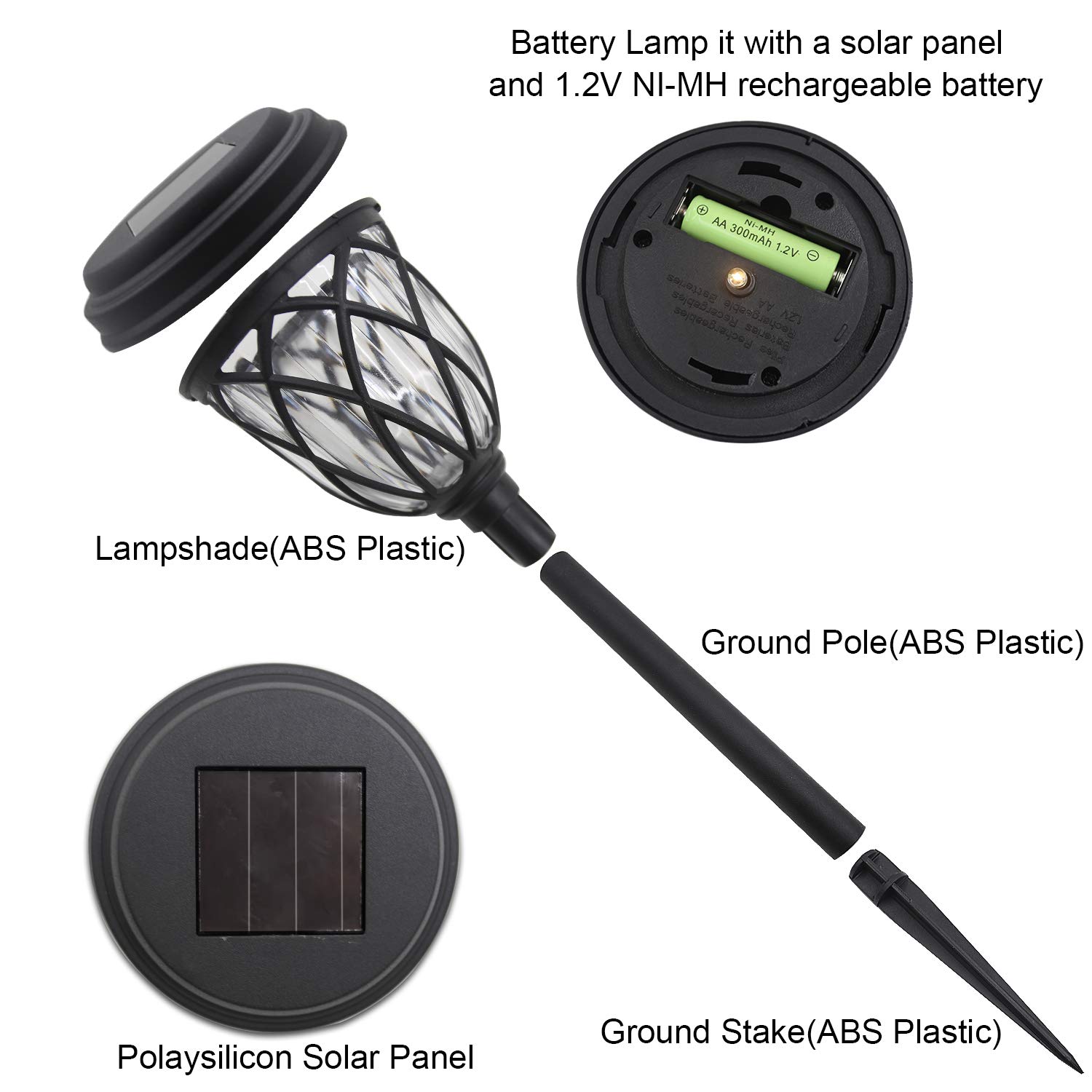 6 Pack Lampes Solaires Extérieur Effet Flamme - Étanches IP65 Pour Jardin, Terrasse Et Allées