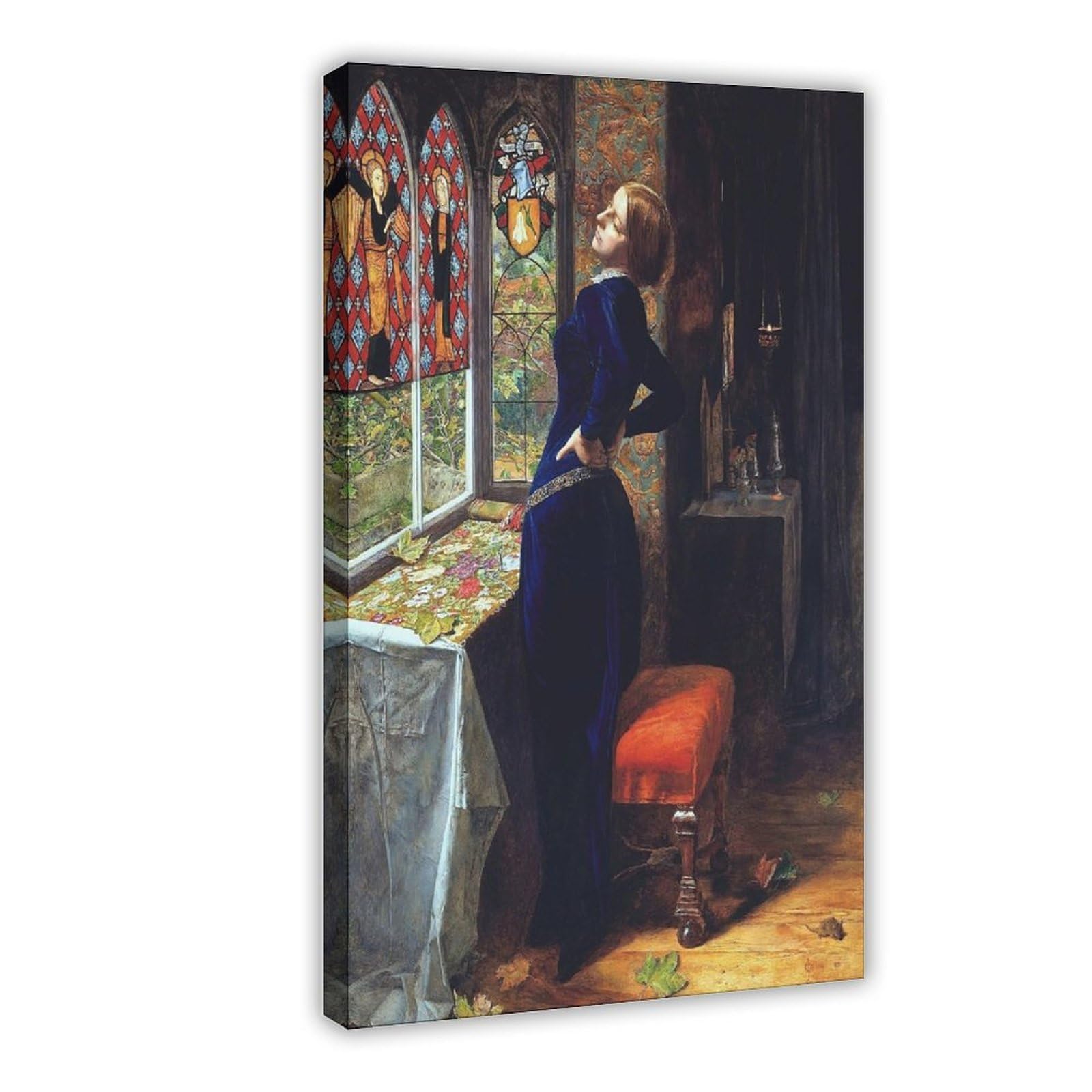 WCYB Mariana by John Everett Millais Art Posters Prints Canvas Deco Paintings Wall Art Hangable Frame 20" L X 30" W