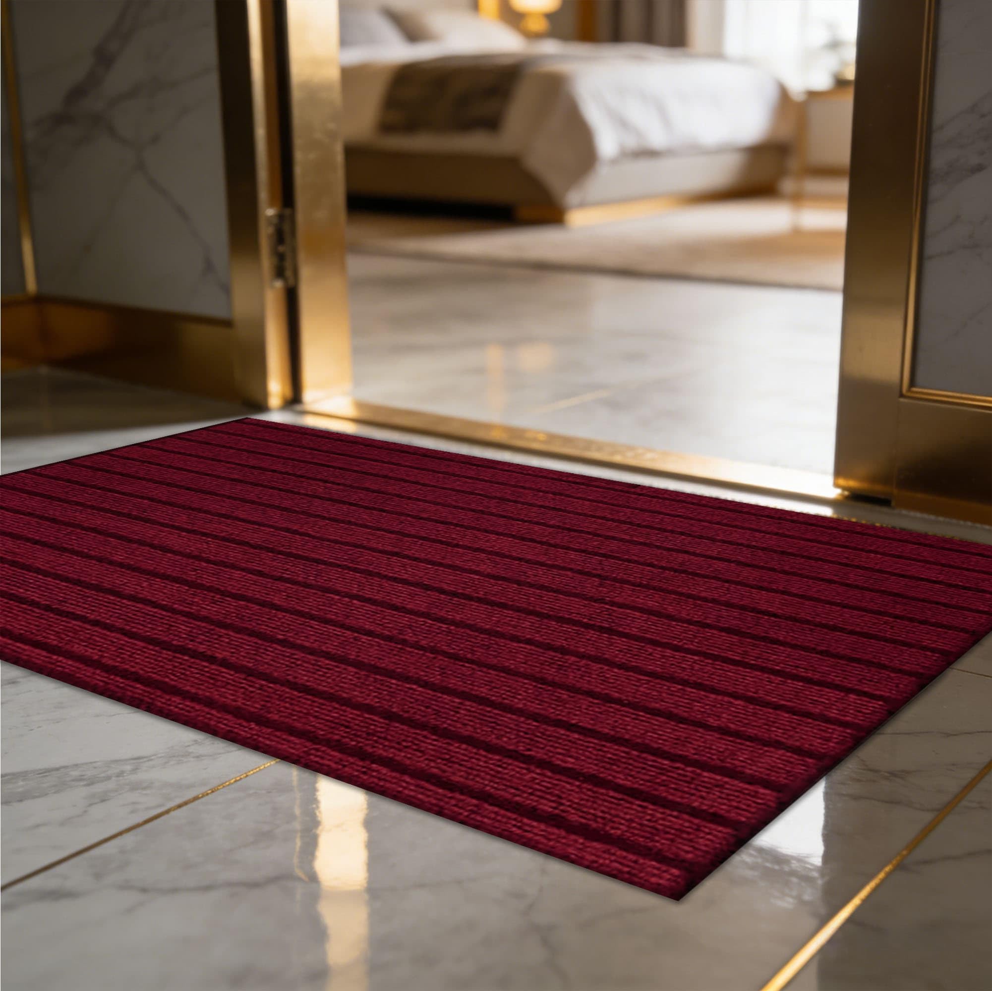 GUOZHEN Kitchen Mat 150 x 150 cm Non Slippery Heavy Duty Non Slip Rubber Backed Door Mats Outdoor Indoor Outdoor for Hallway Kitchen Bedroom Laundry Office, Red