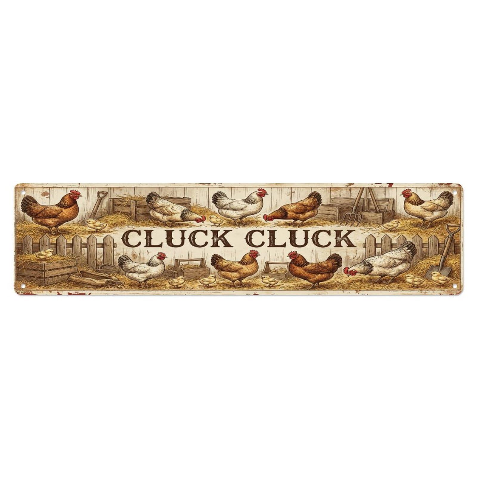 Xanthor Style Metal Tin Sign Vintage Coop Cluck Bird Farmhouse Funny Bird Backyard Farm