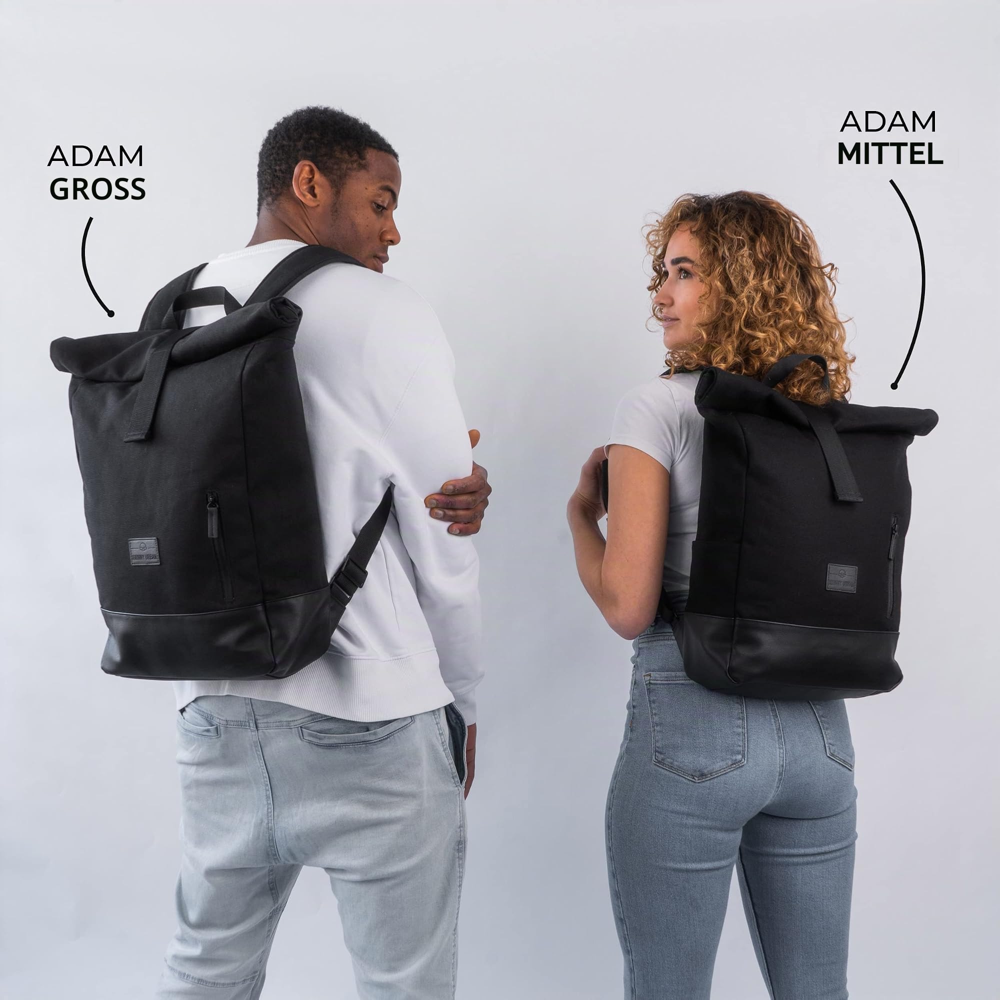 Johnny Urban Rolltop Rucksack Damen & Herren - Adam Large - 16" Laptop Fach - Robustes Baumwoll Canvas - Wasserabweisend