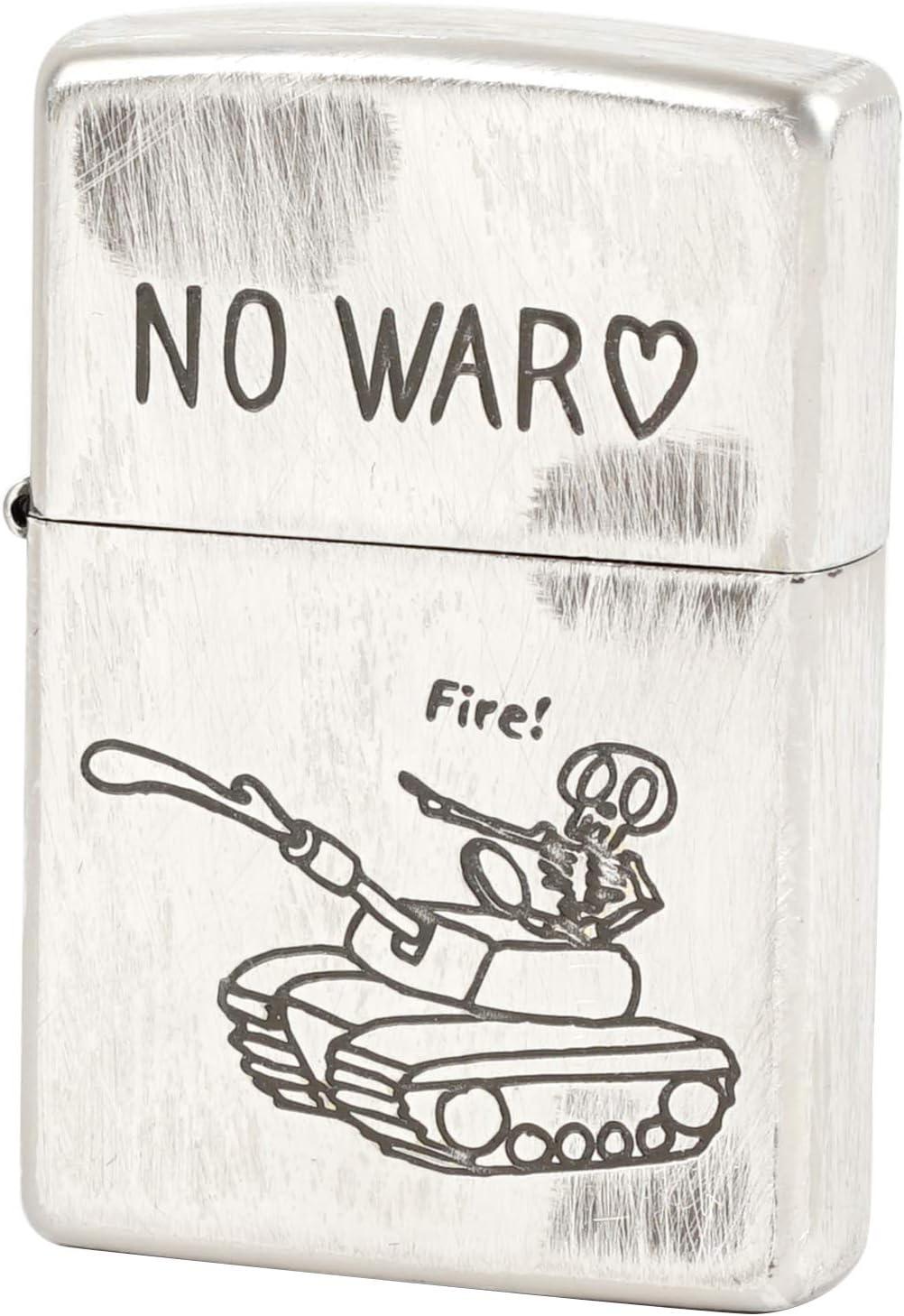 Zippo NO200 Funny Skull Alone Oil Lighter, Silver, 2UDS-Alone