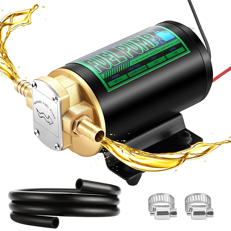 Bomba Elétrica de Transferência de Óleo Mxmoonant 12 V, Vazão de até 12,1 L/min, Autoescorvante