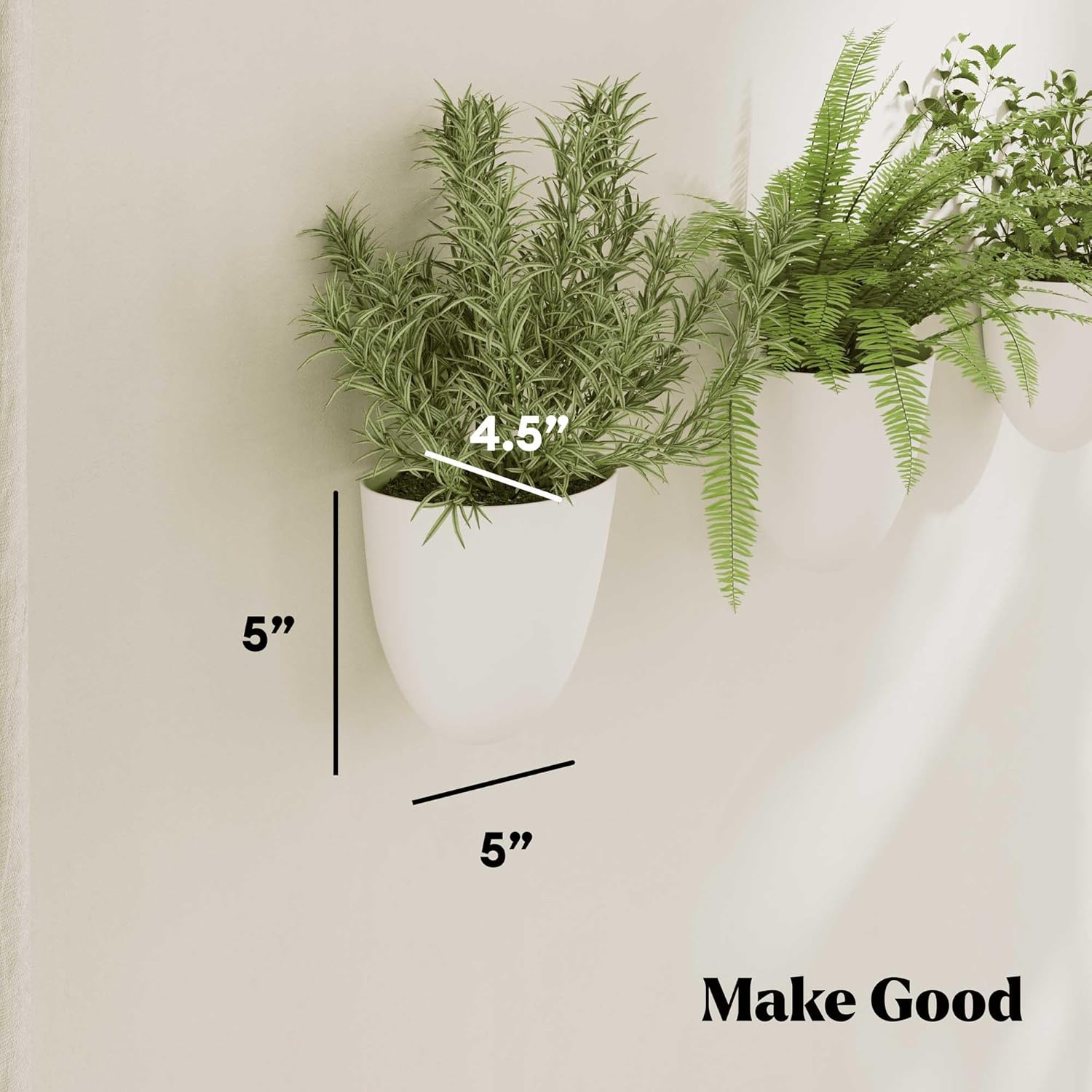 PlantPod Classic - Self-Watering Wall Planters (9, White) - Easy to Water and Install - Lightweight - Design Your Own Vertical Garden - Wall Planters for Indoor Plants