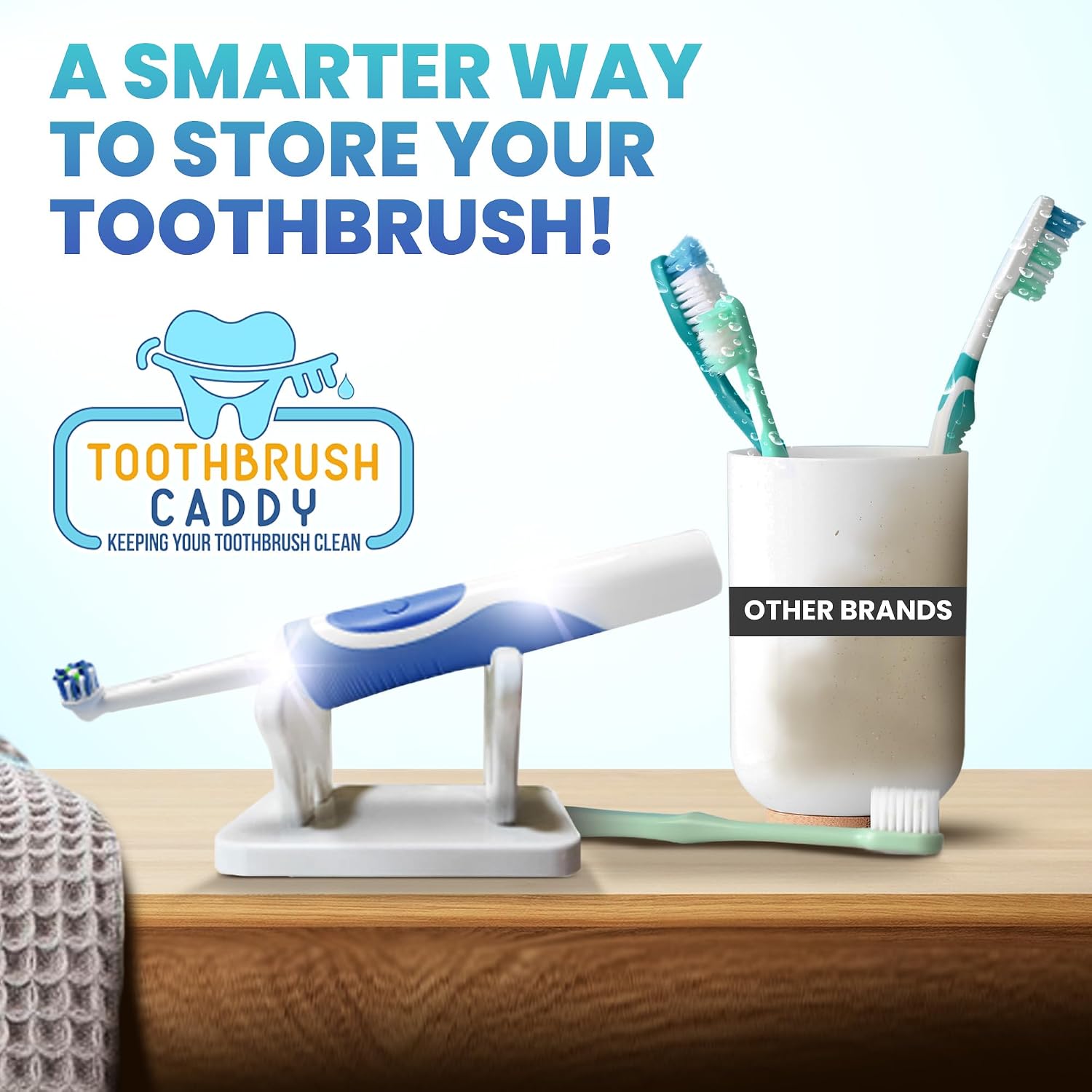 Toothbrush Caddy™ – Travel & Camp Toothbrush Holder, Keeps Toothbrush Off Dirty Counters, Compact Hygienic Holder for Kids & Adults, Ideal for Summer Camp, Hotels, Cottages & Travel, 2 Pack