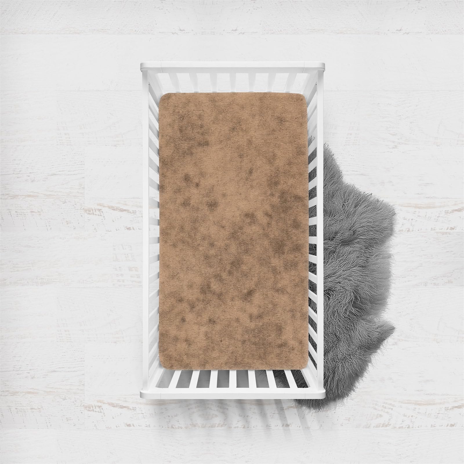 Morbuy Next to Me Crib Sheets, Watercolor Series Cot Bed Sheets, Soft Breathable Microfiber Moses Basket Sheets, Cot Sheets for Boy and Girl, Durable Easy Care Crib Sheets (Brown1,120x60cm)