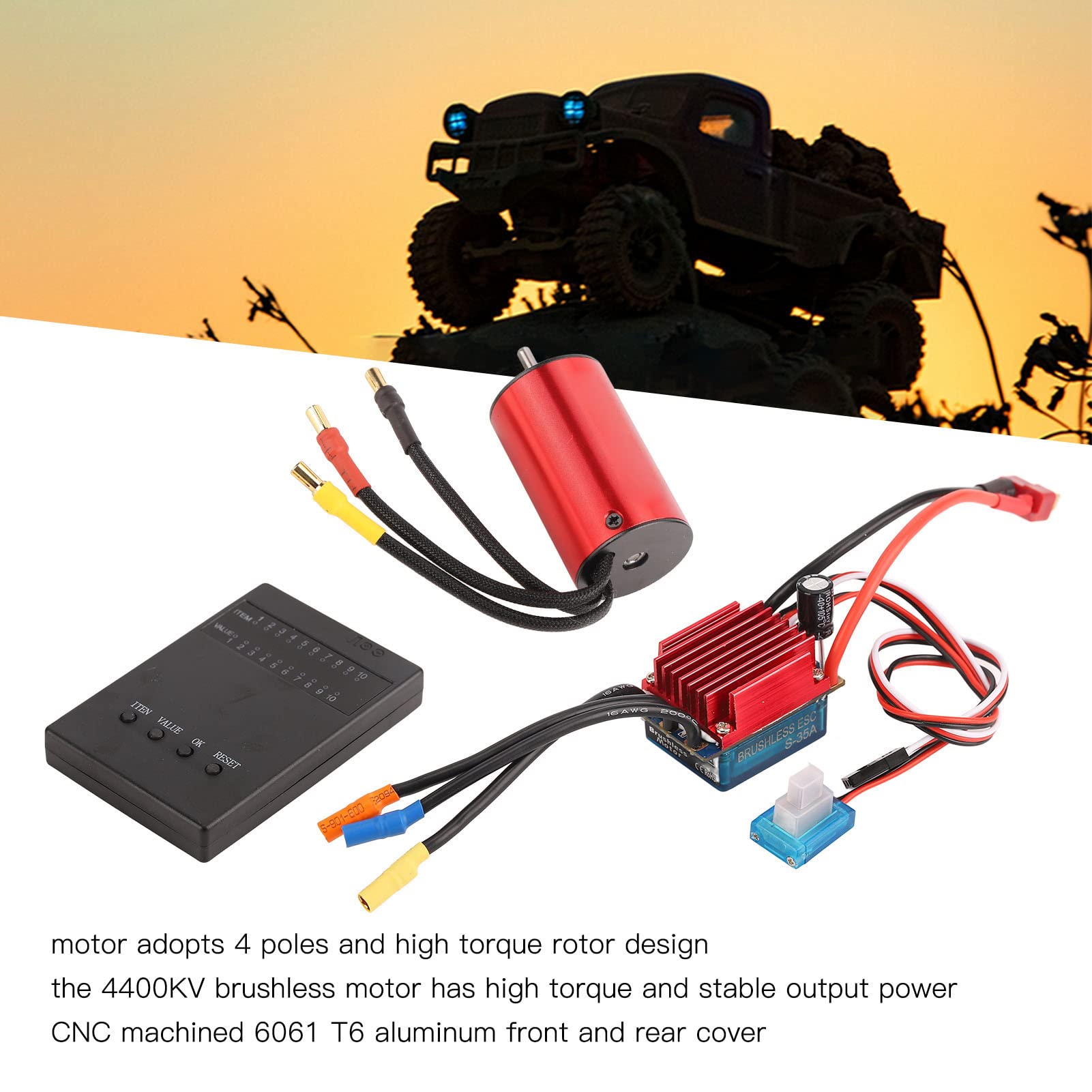 Moteur sans balais 3650 60 A, moteur à couple élevé pour voiture 1/10