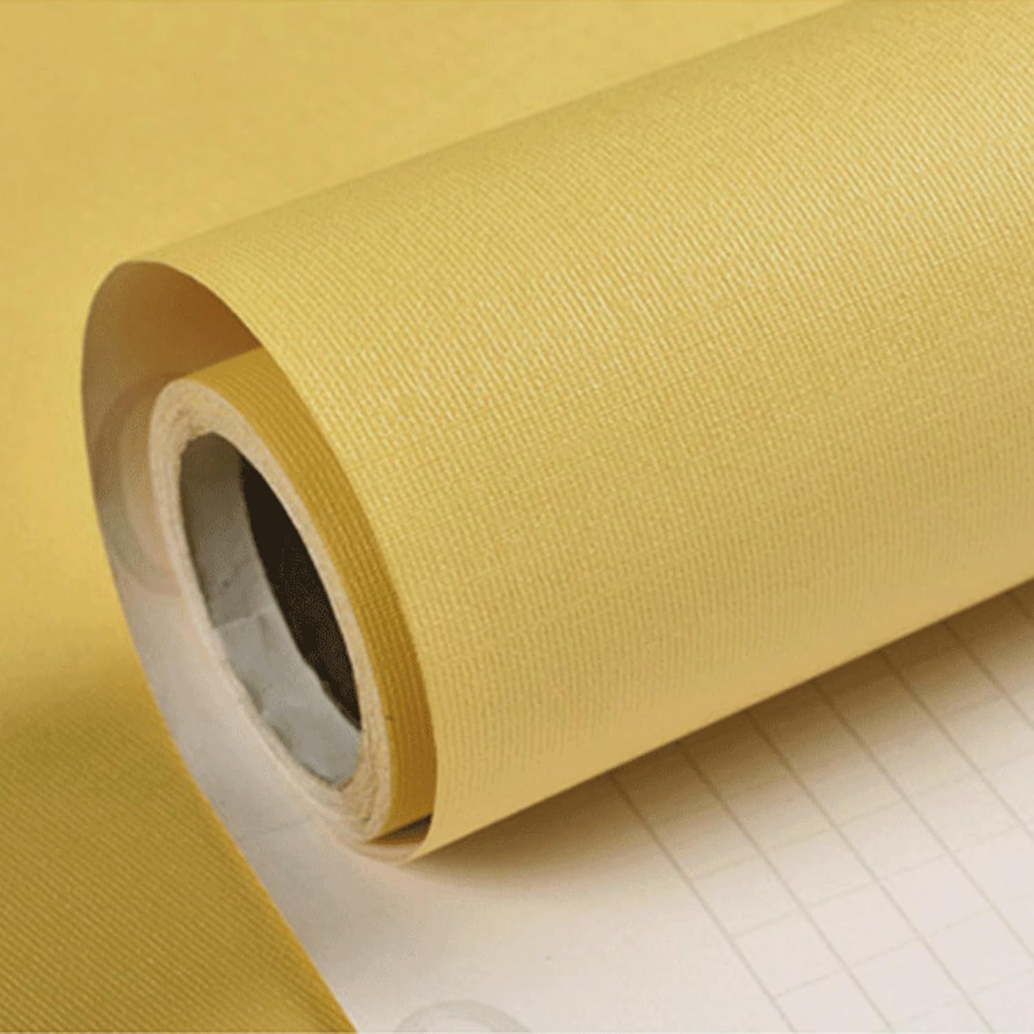 Peel-and-Stick Wallpaper, Solid Color Waterproof self-Adhesive Wallpaper, Removable for cabinets/countertops, Suitable for Bedroom Hard Decor(Yellow,Small)