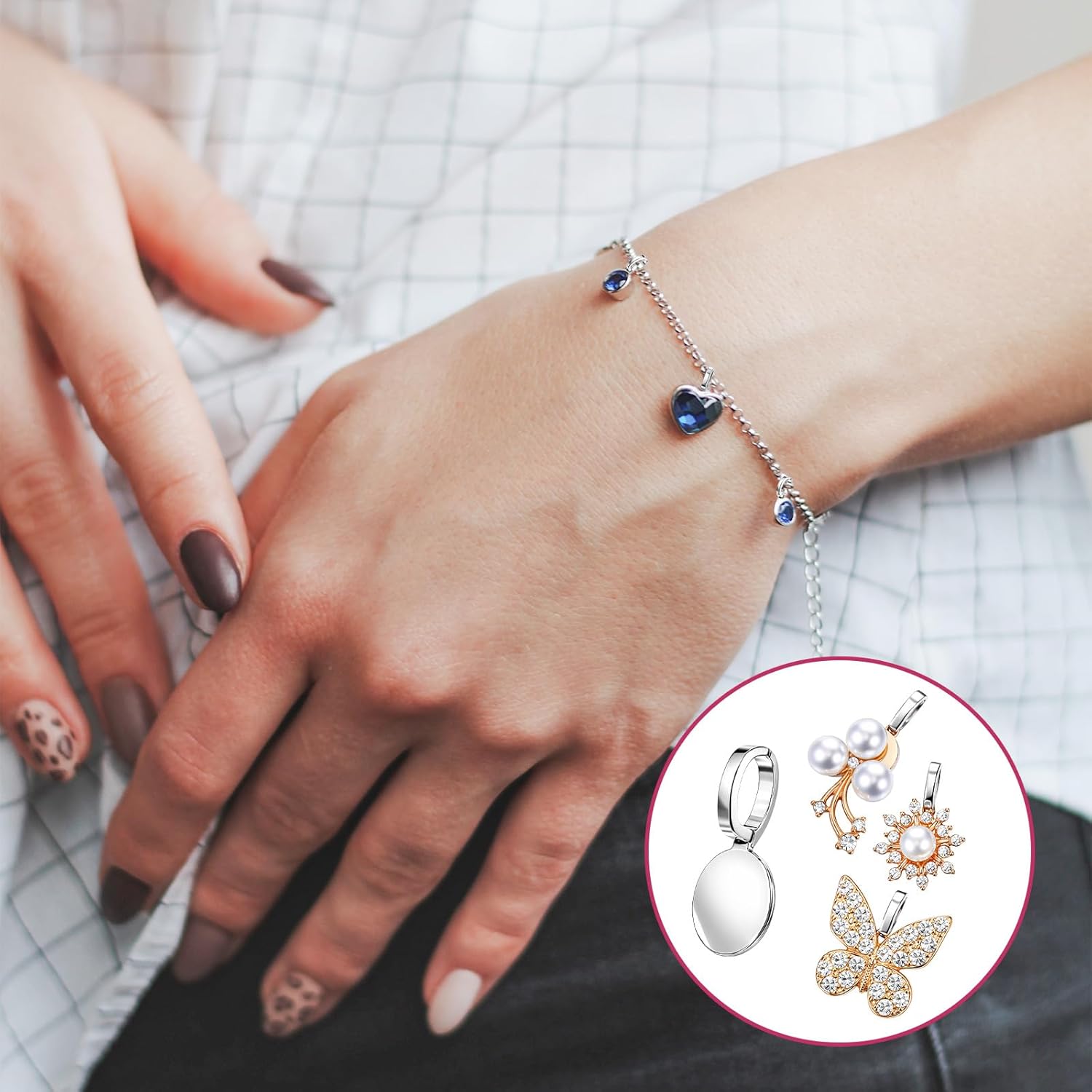 120 PCS Bails for Jewelry Making, Silver Alloy Glue on Flat Pad Bails Round Pendant Connector Hanger for DIY Necklace Earrings Charms Crafts Accessories 18 mm X 9 mm - Image 6