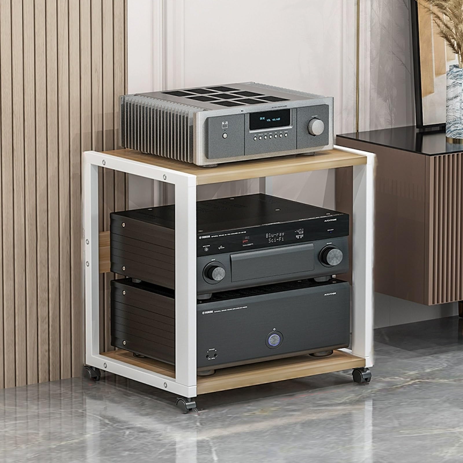 Moderno supporto per proiettore per camera da letto multistrato per soggiorno mensola girevole con supporto per amplificatore di archiviazione multimediale audio-video home theater