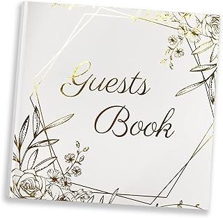 Wedding Guest Book 48 Sheet Photo Album Guest Book for Wedding Reception with Gold Foil & Gilded Edges, 8â€ Ã— 8â€ Guest Book for Wedding Hard Cover Book with Thick White Paper