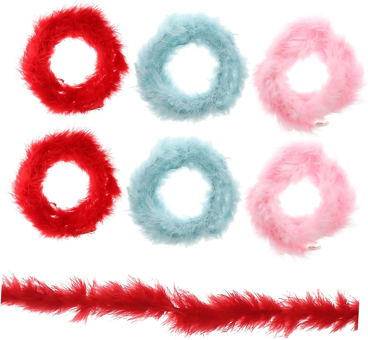 Turkey Plume Boa for Crafts Halloween Season 6 Pcs Pink
