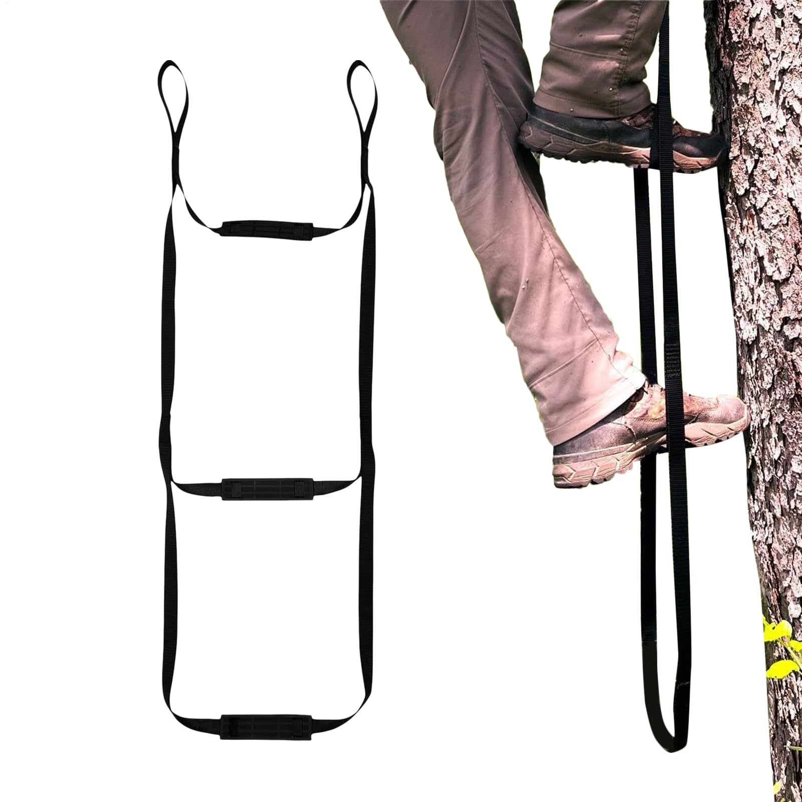 Rope Ladder for Adults | Nylon Portable Rope Ladder,Lightweight Tree Toy, Playground, Multifunctional Climb Sticks Equipment Tool for Outdoor Climbing Caving