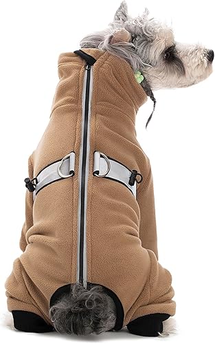 Miniatura 10 de Abrigos para perros pequeños, pijamas de forro polar para perros pequeños y medianos, chaqueta de invierno para perros, mamelucos de teñido anudado,