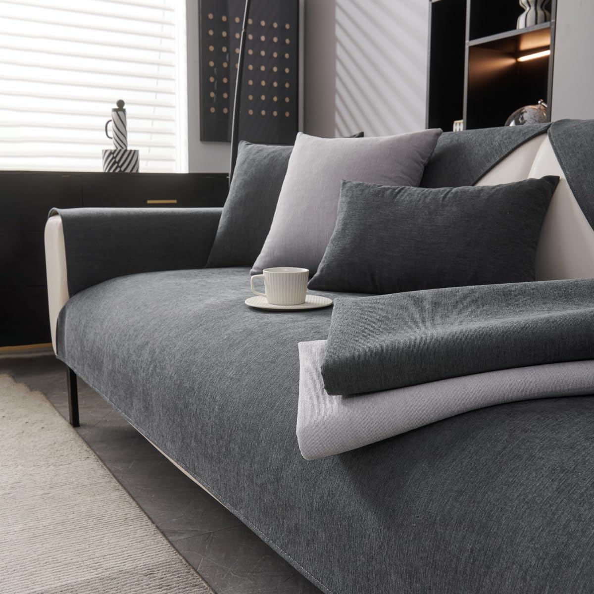 VFDC Sofa Überzug, Sofadecken für Sitzfläche 1 2 3 4 Sitzer, Überwurfdecken für Sofa, Sofaschoner rutschfest, Couchbezug Katze Hundeschutz, Sofabezug Ecksofa für L-Form U-Form Sektionssofa