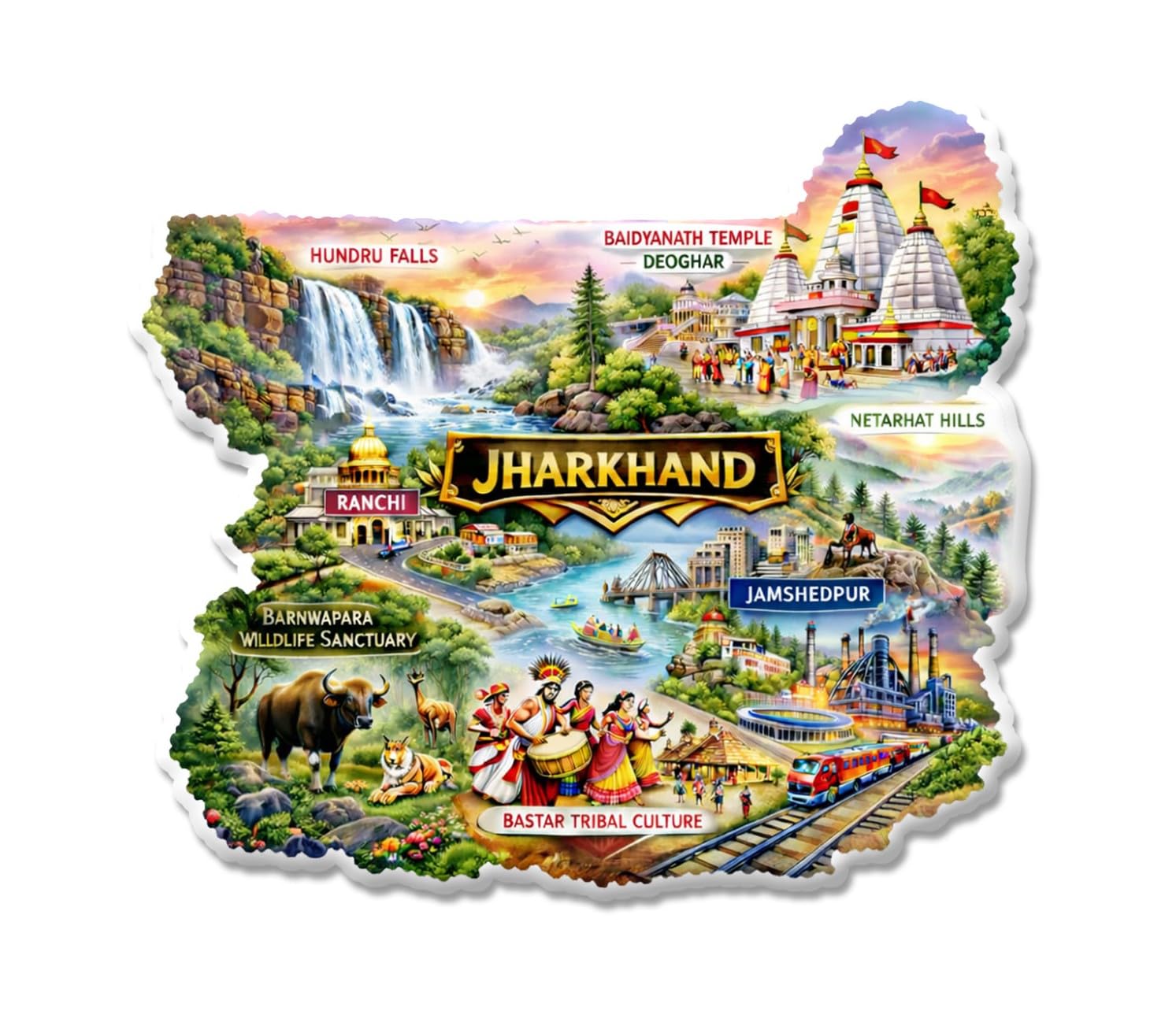 Kerala Fridge Magnet - God's Own Country Design -24