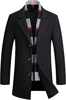 Men's Wool Coat Winter Coat Slim Medium Long Coats Overcoat Male