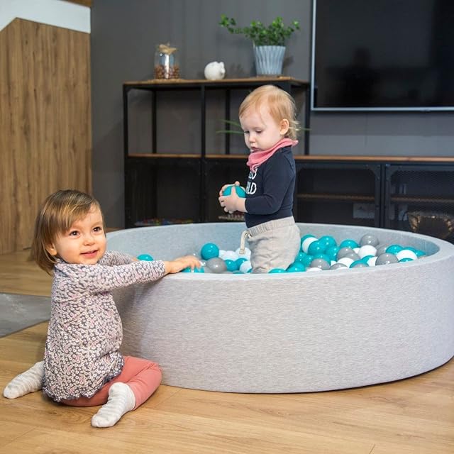 Foto 5 de 6 de KiddyMoon Piscina De Bolas 120X30cm/200 Bolas Redondo Grande para Ninos,Hecha En La UE
