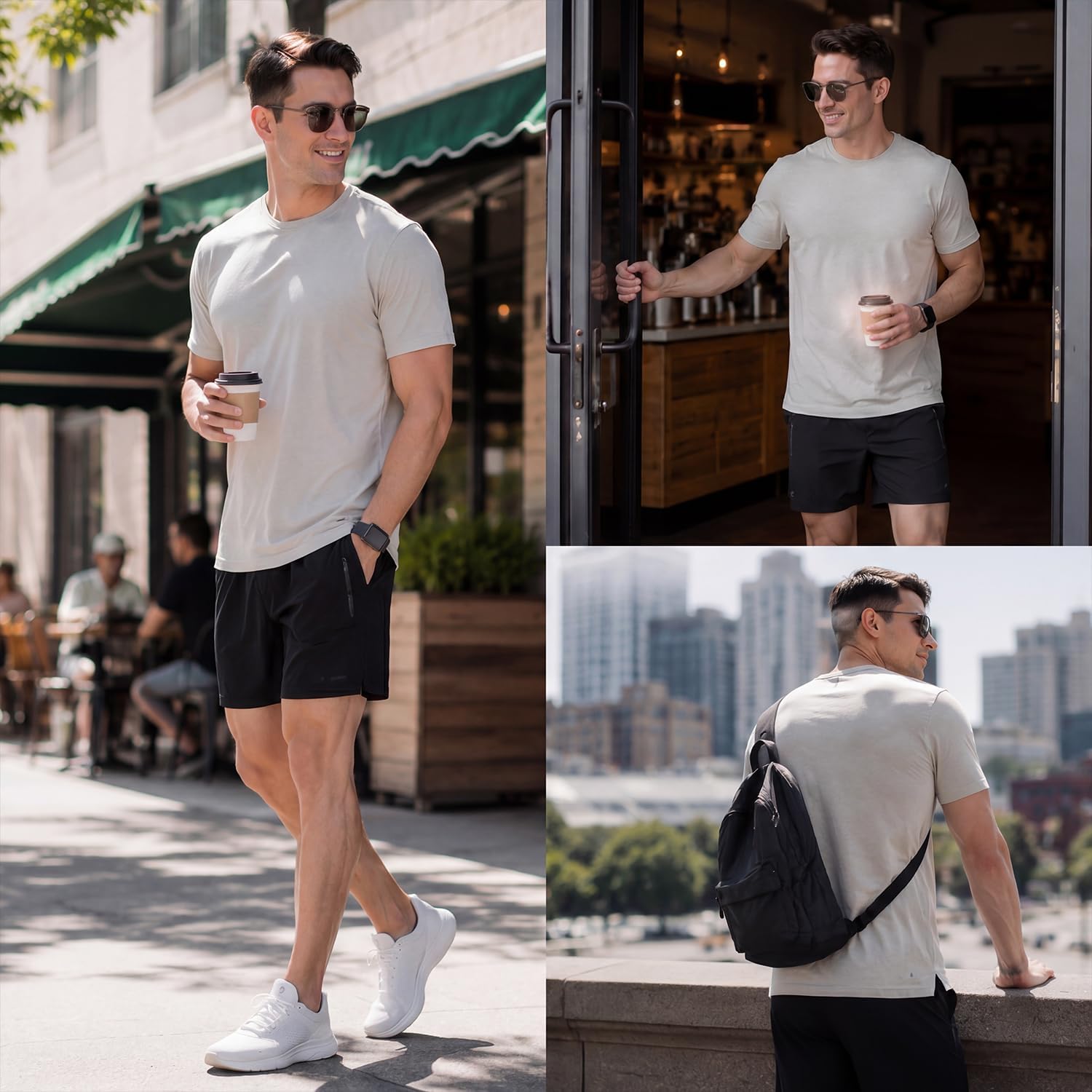 Men's Running Shorts 5"/7" Inseam with Zipper Pockets, Quick Dry Gym Athletic Workout Shorts