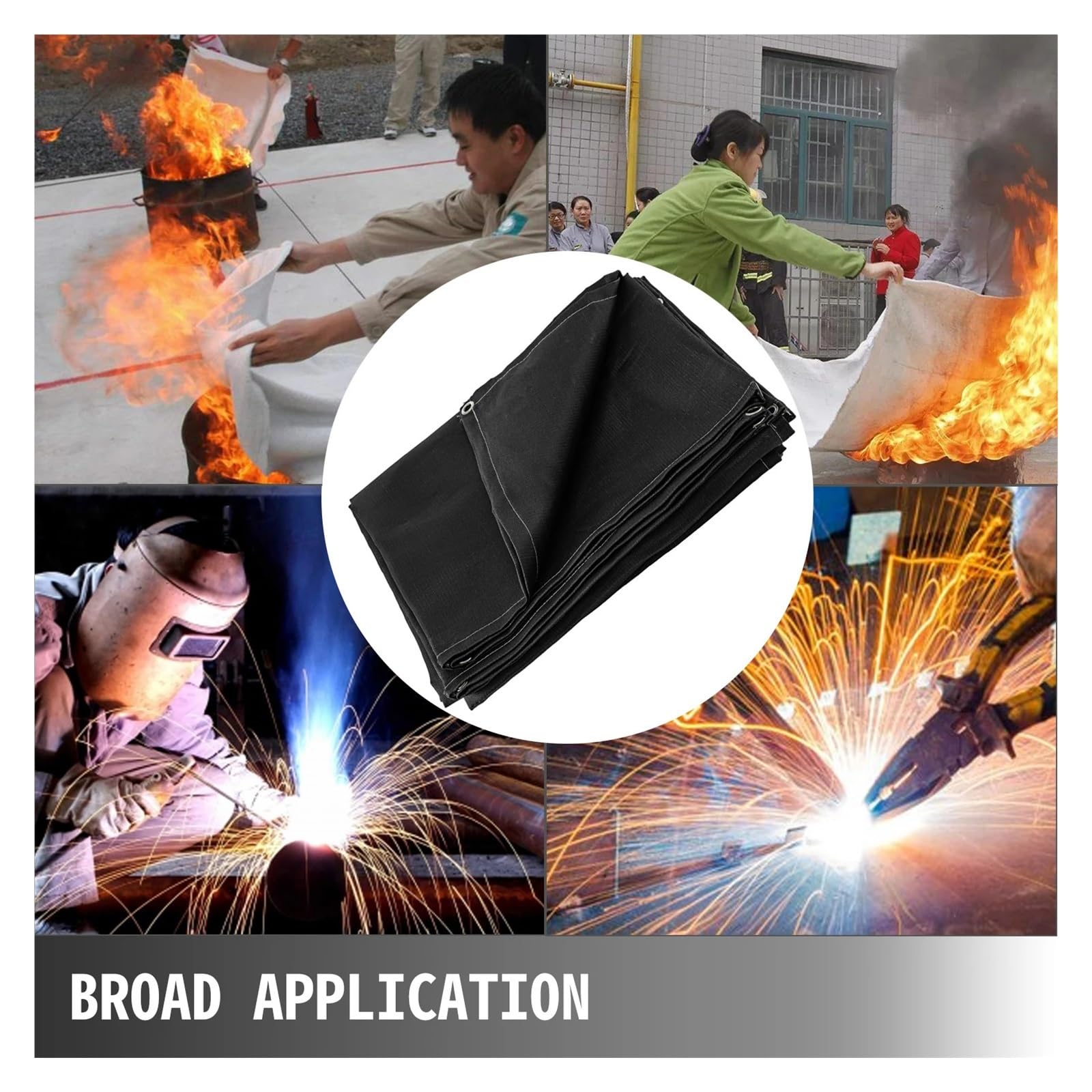 Mandil de Soldador, Manta de fibra de vidrio a prueba de fuego for soldar, equipo de protección de seguridad ignífugo de supervivencia de emergencia, 6x10 pies, 8x10 pies, 10x10 pies(1.2m*1.8m)