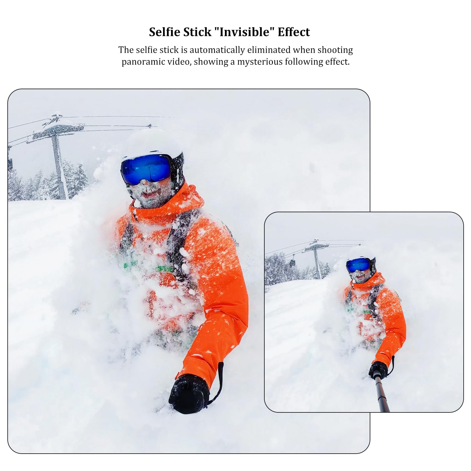 HSU Kij do selfie 120 cm do Insta 360, kij do selfie 2 w 1 + statyw do Insta 360 X5/X4/X3/ONE X2 Hero 13 Hero 12 Black