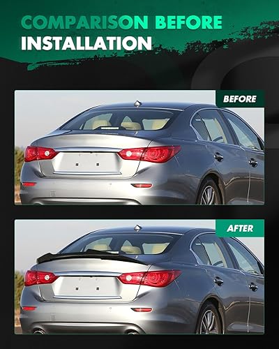 Miniatura 6 de SCITOO Alerón de alerón de ventana trasera de fibra de carbono para 2014-2020 para Infiniti Q50 negro brillante alerón trasero alerón de maletero