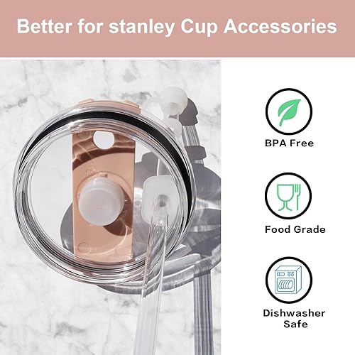 Miniatura 4 de Stanley Cup - Juego de tapones para derrames compatible con Stanley Cup de 40 onzas, 30 onzas, Quencher H2.0, 2 tapas de silicona para popotes, 2