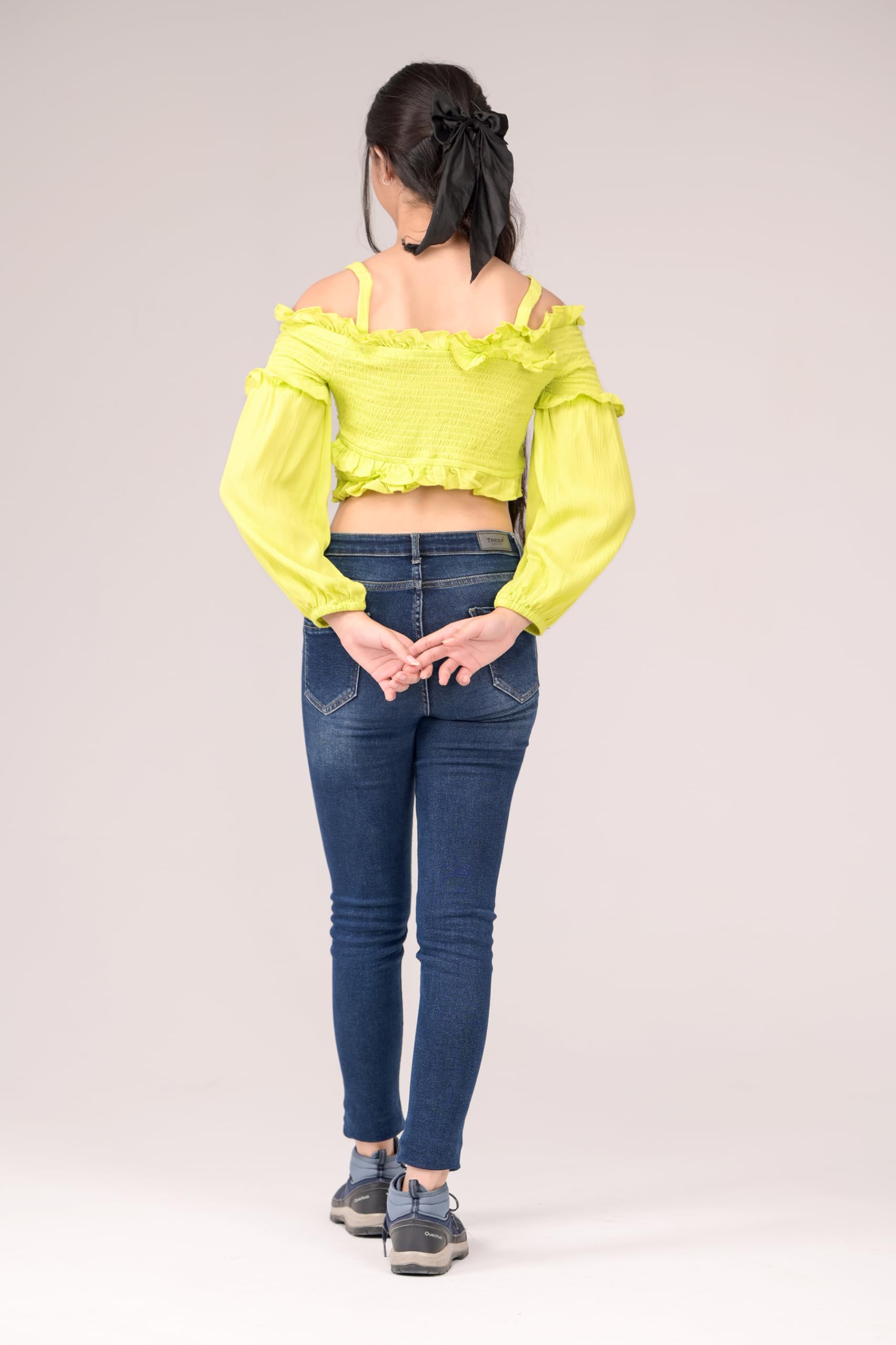 urban Buds Smocked Viscose Crepe top for Girls (in, Age, 13 Years, 14 Years) Yellow 3