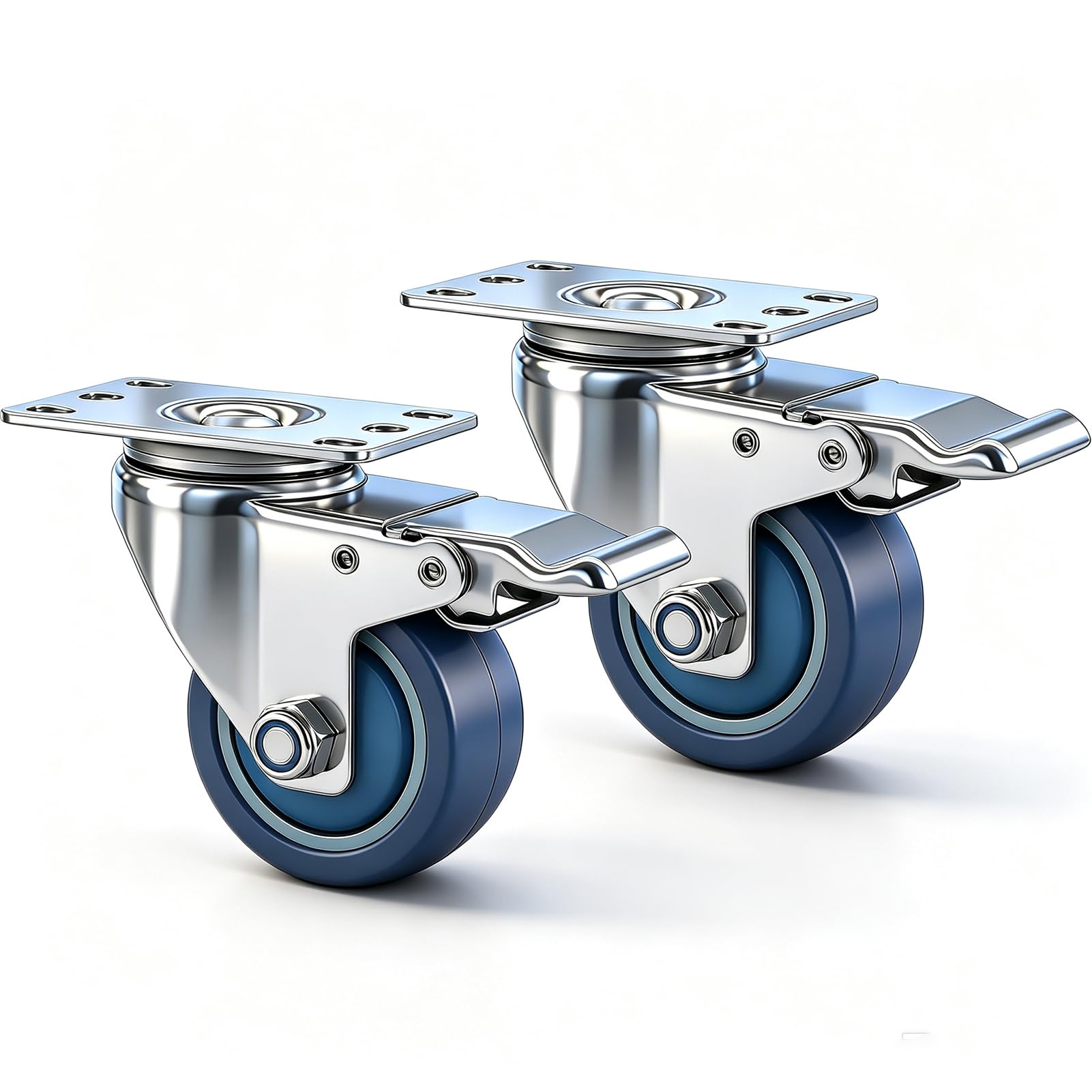 Stainless Steel Plate Casters - Heavy Duty & Lock -13