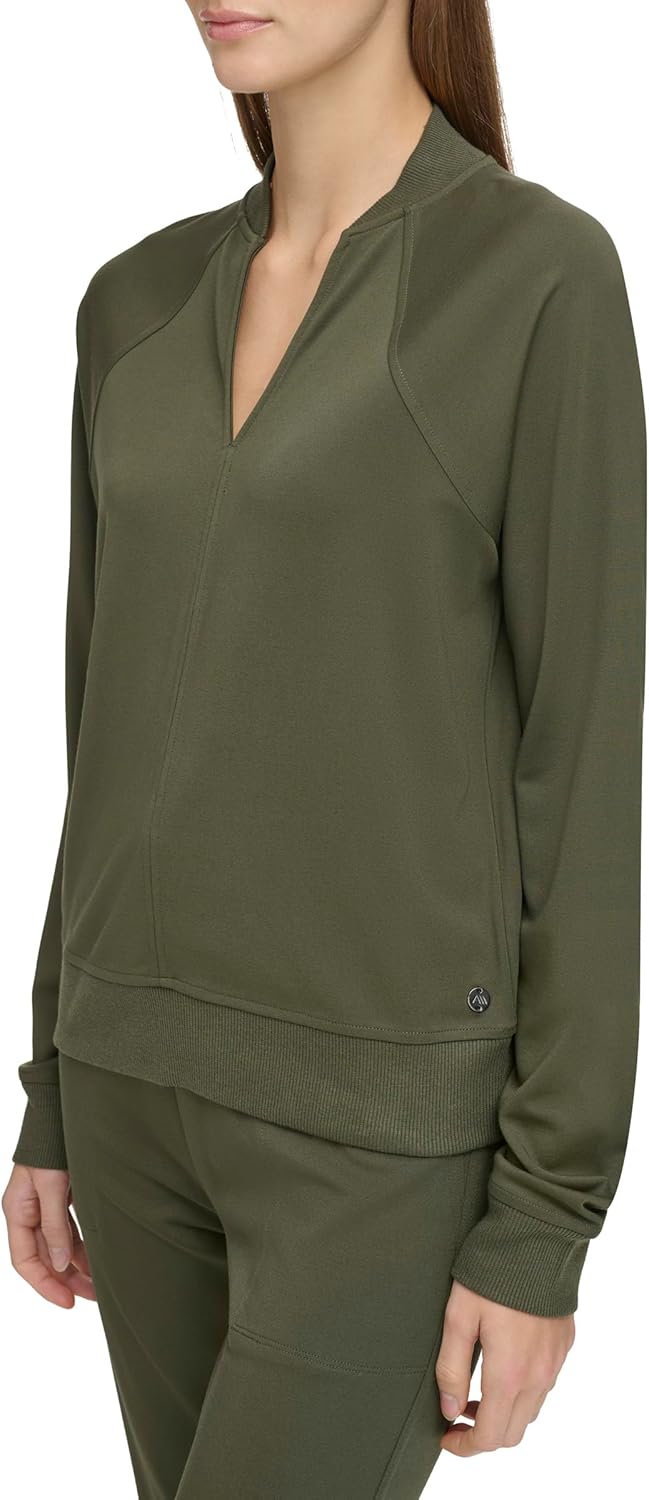 Andrew Marc womens Andrew Marc Sport Women's Long Sleeve V-neck Sporty Jersey Pullover - Image 4