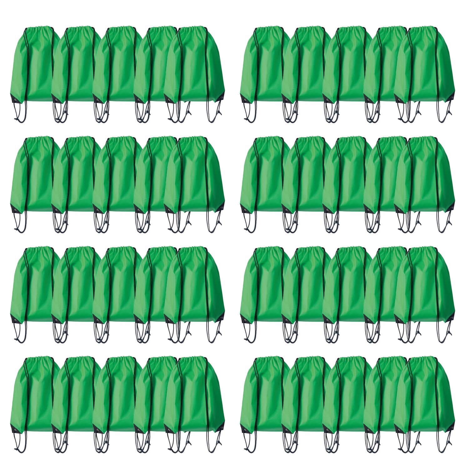 JohahaTim Drawstring Backpack Bulk 40Pcs Draw String Backpack Bags DIY Gym Sports Traveling Yoga Cinch Bag Sackpack Drawstring (green)