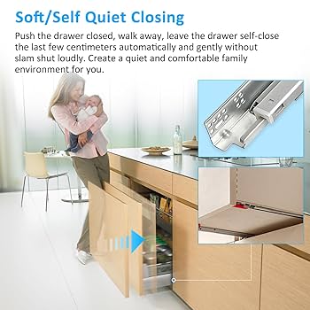 Pair Undermount Drawer Slides Bottom Mount Pull Out Shelf Slider Under