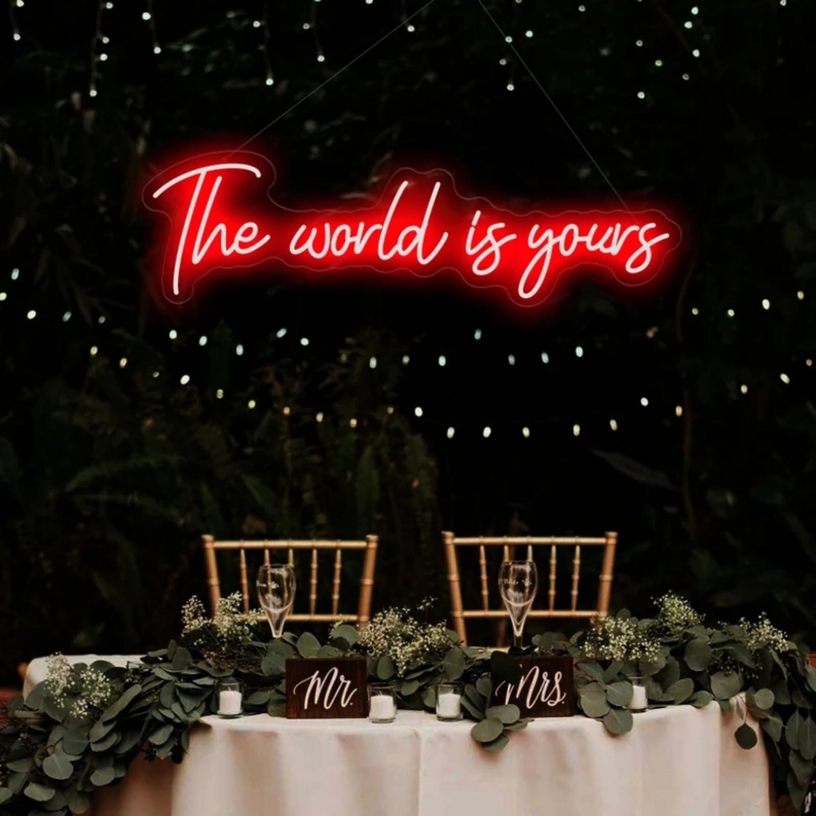 The World is Yours Neon Sign for Wall Decor, LED Light Signs for Bedroom Game Room Man Cave Home Bar Bistro Club Cafe Wedding Graduation Party Birthday Gift