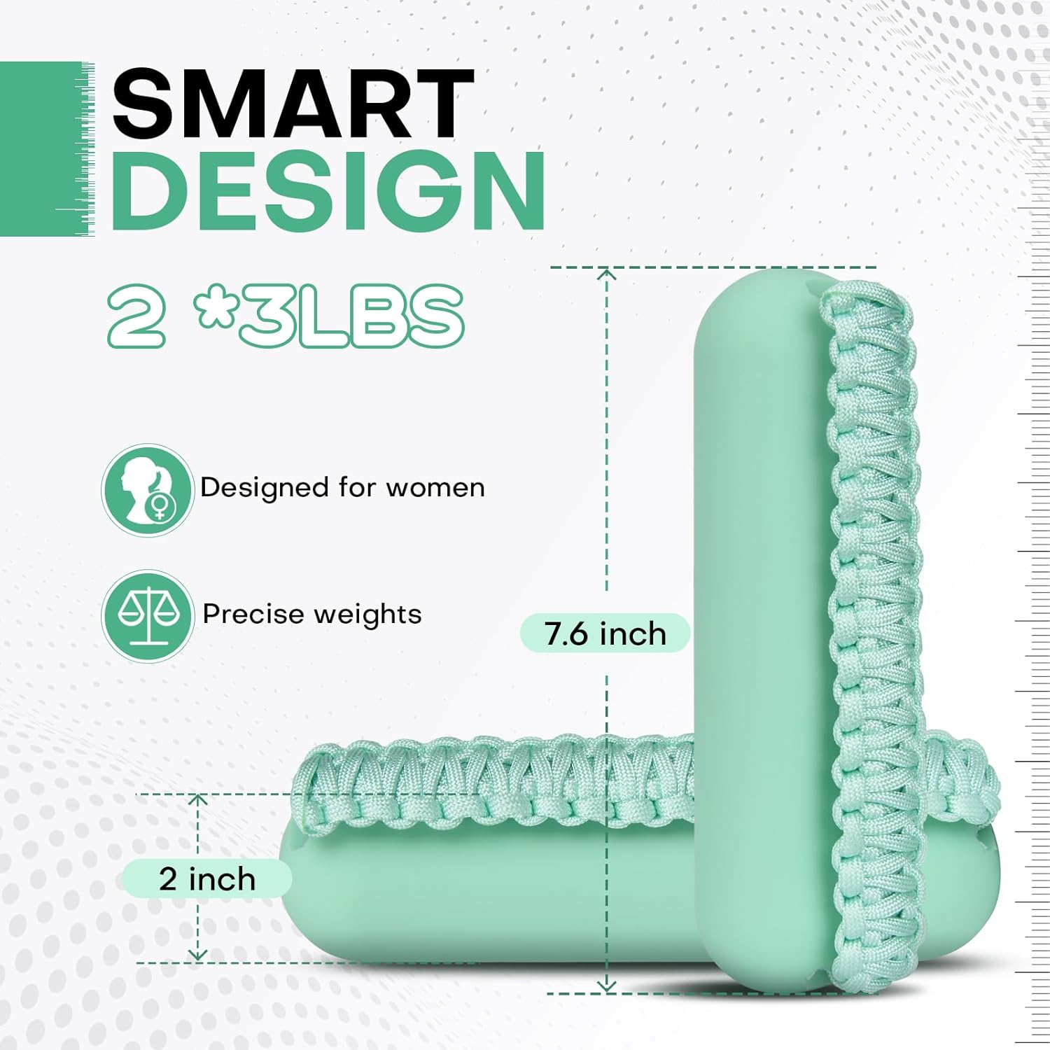 Hikeen Hand Weights Set for Women Men, Soft Dumbbells of 2 (1lb, 2lbs or 3lbs), Walking Weight with Hand Strap for Aerobics, Jogging, Running