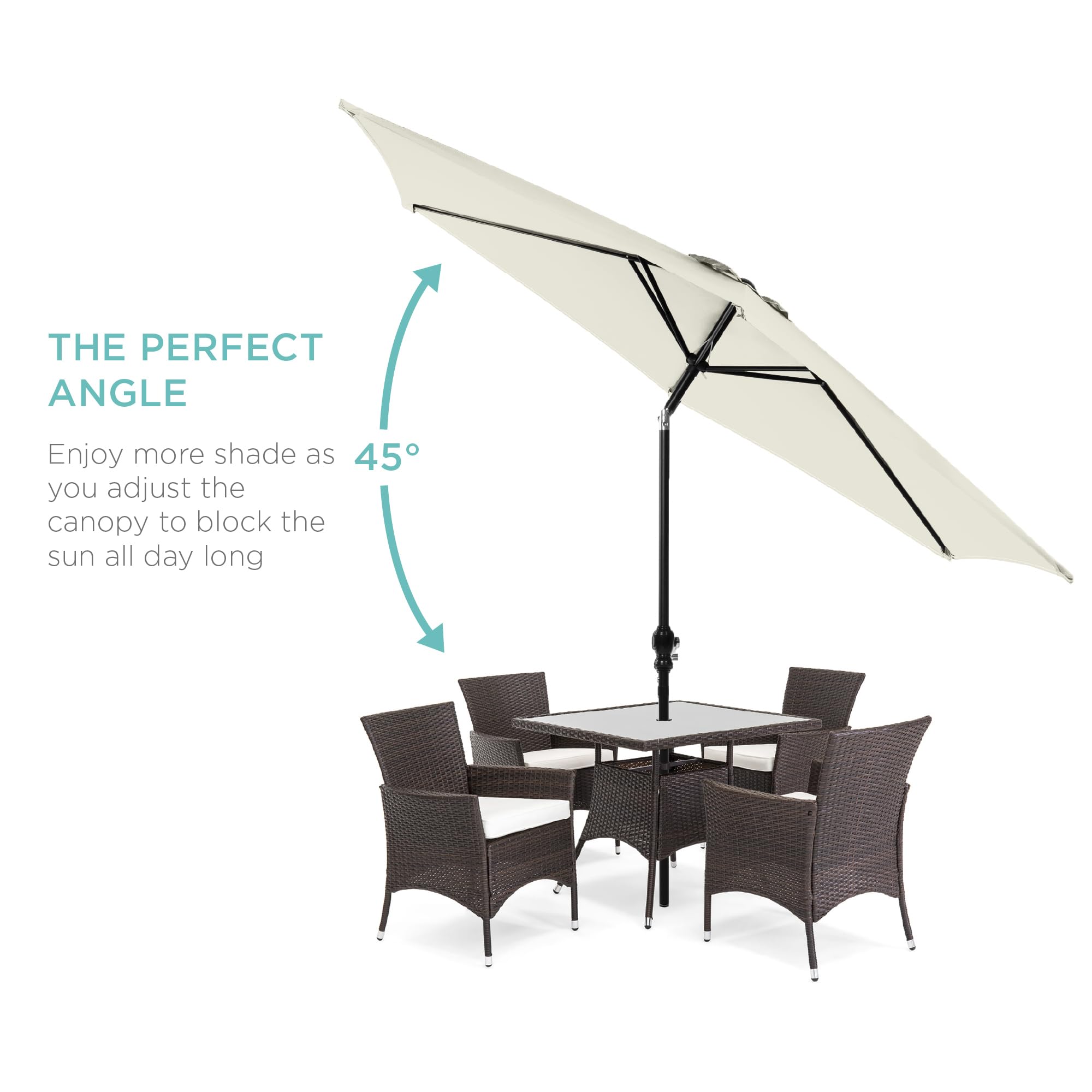 extra large patio umbrella with base and lights ECACAD 15 ft Extra Large Outdoor Patio Umbrella with Crank & 36 Solar Lights,  Base Included,